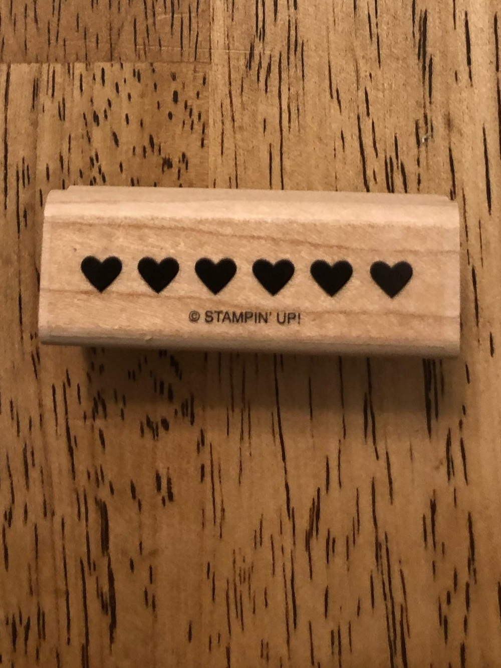 Stampin' Up! Heart Border Wooden Stamp - Cream NEW